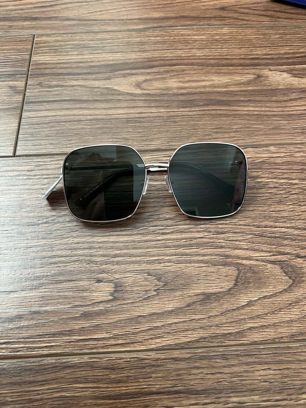 Free People Square Silver Metal Sunglasses